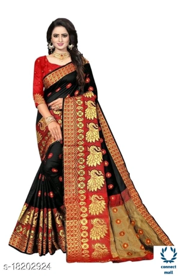 COTTON BASED JACQUARD SAREES  - Saree Length Size-5.5m Blouse Lenght Size:0.8, Cotton Silk, Zari Woves, pack of:1